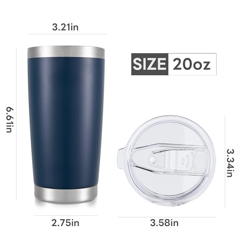 20 oz Tumbler with Lid Stainless Steel Insulated Tumblers Bulk Cups Mug (12 Count)