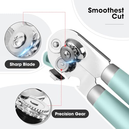 Heavy Duty Hand Can Opener Manual with Magnet Lid Remover