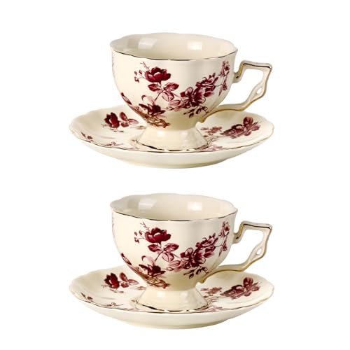 Tea Cups and Saucers Set of 2 (2 Count)