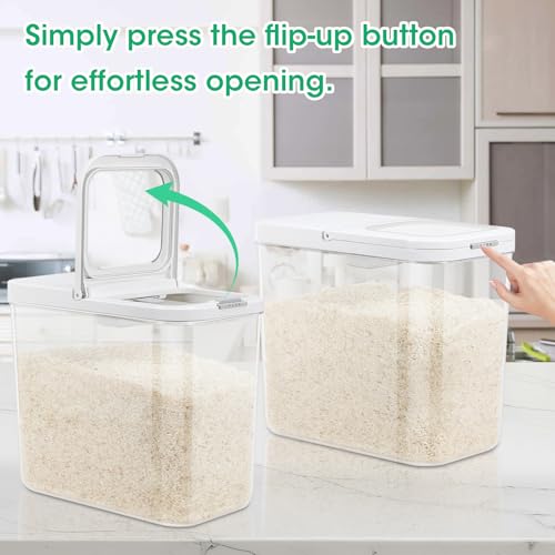 Rice Flour Storage Container with Automatic Flip