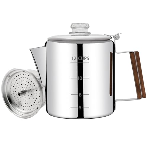No Coating 12 Cup Percolator Coffee Pot 304 Stainless Steel