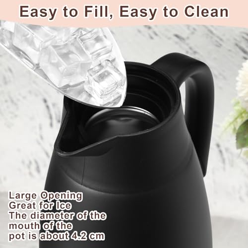 2 Pcs Thermal Coffee Carafe Insulated Stainless Steel Coffee Carafe for Hot Liquid Vacuum Thermal Pot Creamer Pitcher Dispenser with Brushes Keeping Hot Water Milk (4 Count)