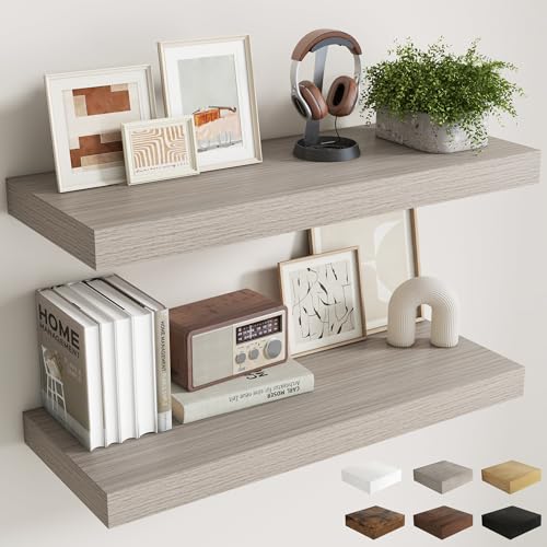 36 Inch Grey Floating Shelves for Wall (2 Count)