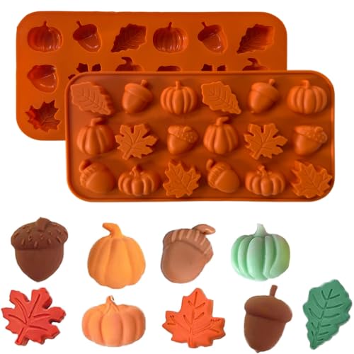 2PCS Fall Silicone Molds Thanksgiving Chocolate Mold (2 Count)