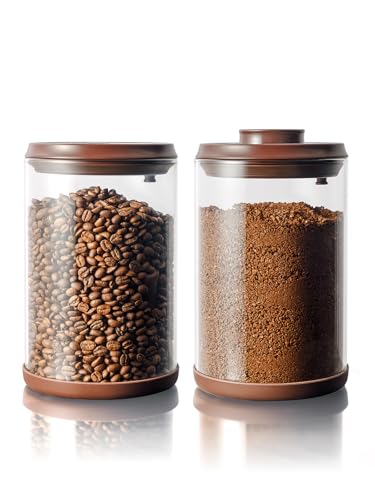 2 Pack Large Airtight Coffee Canisters with CO2 Valve (2 Count)