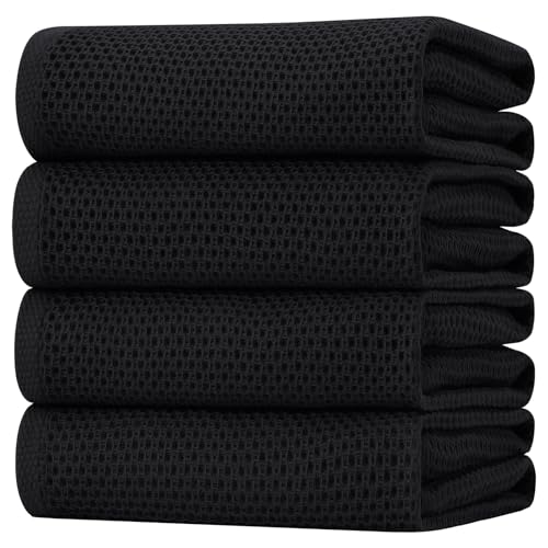 100% Cotton Oversized Waffle Weave Kitchen Towels 4 (4 Count)