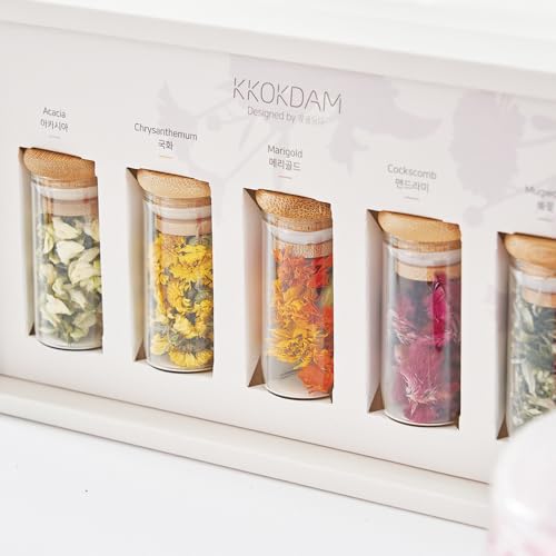 Lovely Blossom Flower Tea Sampler in Glass Jars (5 Count)
