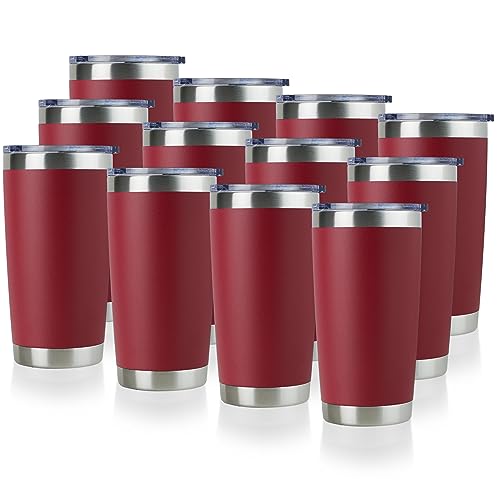 20oz Stainless Steel Tumbler Bulk with Lid (12 Count)