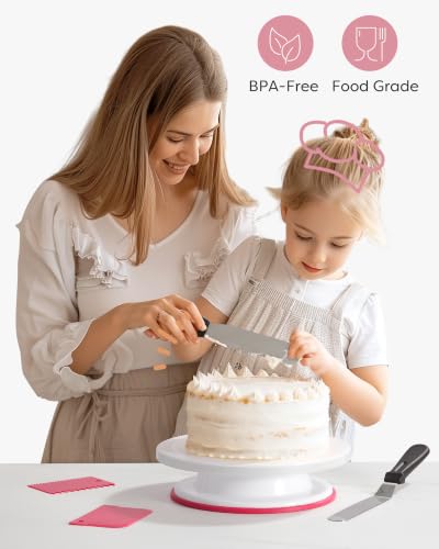 Cake Decorating Kit with Turntable Baking Supplies for Beginner Pros