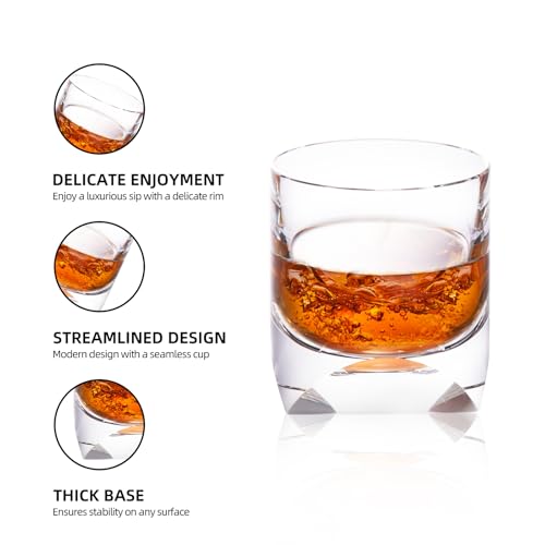 Crystal Whiskey Glasses Set of 2 Hand Blown Old Fashioned Glasses (2 Count)