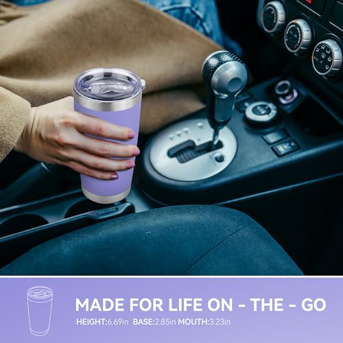 20 oz Tumbler Stainless Steel Tumblers Bulk with Lid Double Wall Insulated Coffee Tumbler Cups for Hot & Cold Drinks Powder Coated Travel Coffee Tumbler Mug Metal (12 Count)