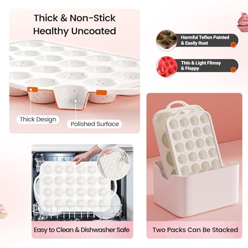 Silicone Muffin Pan with Metal Reinforced Frame (2 Count)