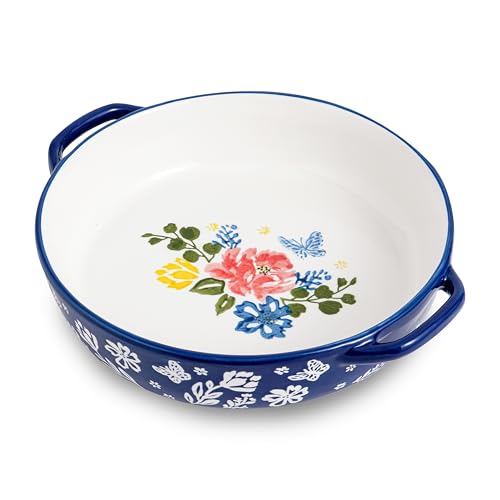 Pie Pan Ceramic Pie Dish 9.8 Inches Pie Plate Porcelain Deep Dish Pie Pan Non