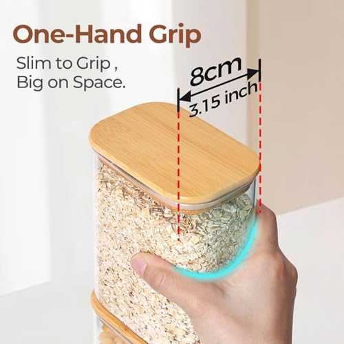 Small Glass Containers with Lids 0.7 Qt (6 Count)