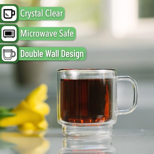 BTaT Double Walled Stackable Espresso Cups (4 Count)