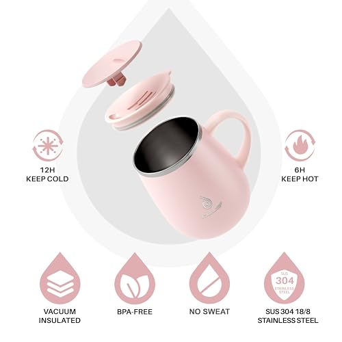 16 oz Insulated Coffee Mug with Lid and Handle