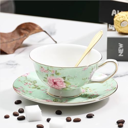 floral porcelain coffee cups set for 6 people