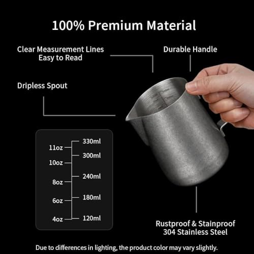 12oz Milk Frothing Pitcher Stainless Steel Espresso Steaming Jug
