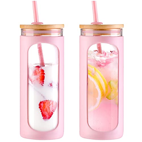 20oz Glass Tumbler with Straw and Lid (2 Count)