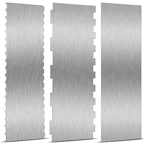 3 Pcs Stainless Steel Cake Scraper (3 Count)