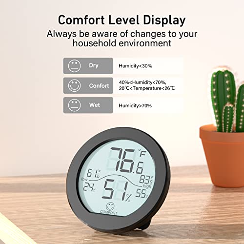 Indoor Digital Hygrometer Thermometer for Room Temperature Humidity Meter (2 Count)