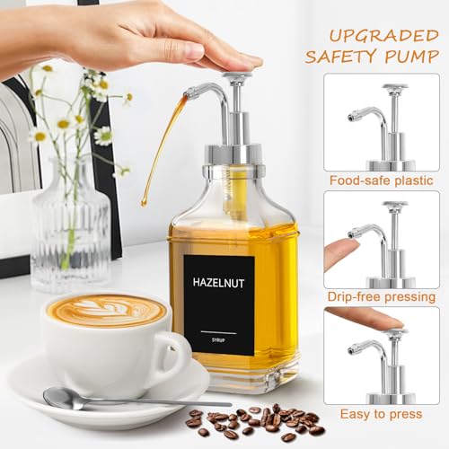 16.9 fl oz 500ml Coffee Syrup Dispenser Set