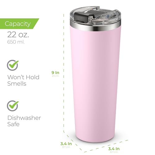 22 oz Insulated Coffee Tumbler with Leakproof Lid