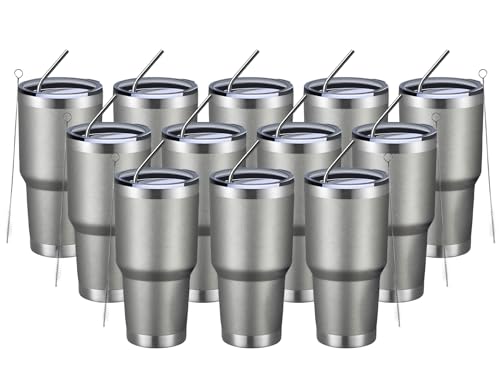 30oz Insulated Tumbler With Lids and Straws (12 Count)