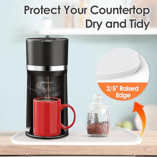 Silicone Coffee Maker Mat with Lip for Countertops