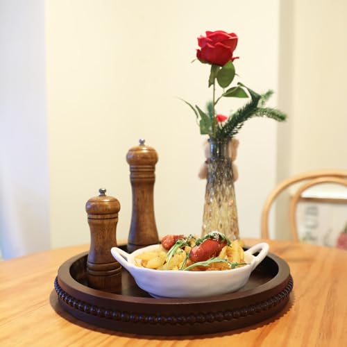 Wood Decorative Serving Tray with Bead