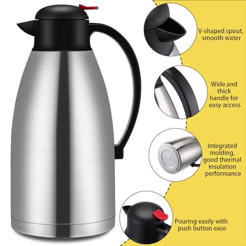 2 Pcs 102 oz Stainless Steel Thermal Coffee Carafe (2 Count)