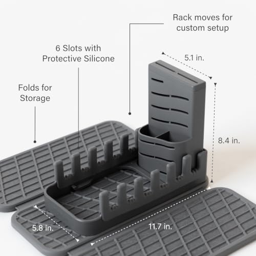 Home Collapsible Dish Drying Rack with Stone Dish Pad