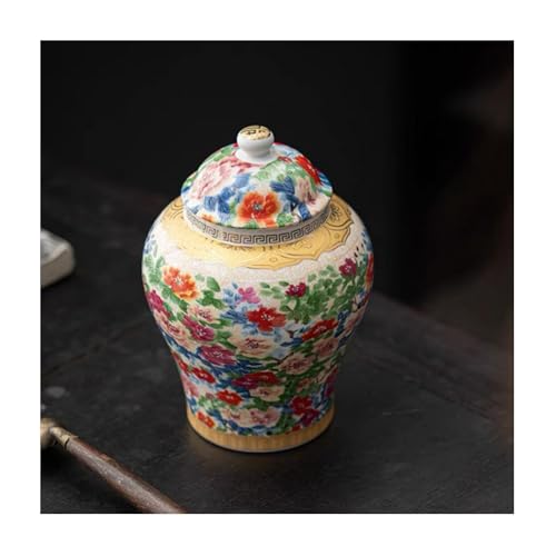 8 inches Ginger Jar with Lid Chinese Decorative Ceramic Tea Storage