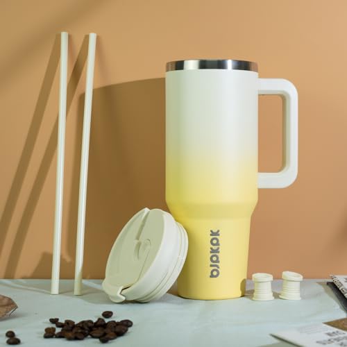 40 oz Insulated Tumbler with Handle & Straw