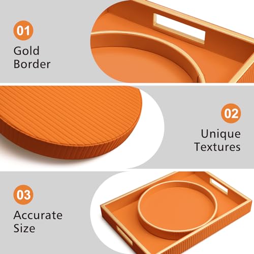 Leather Tray Desktop Storage Organizer (2 Count)
