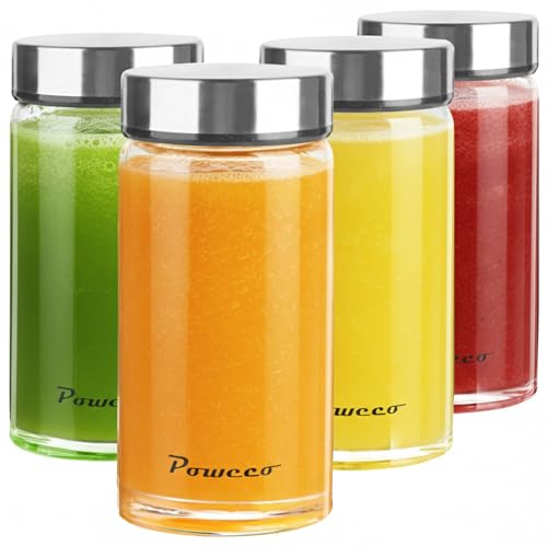 Glass Juice Bottles 4 Pack 12 oz (4 Count)