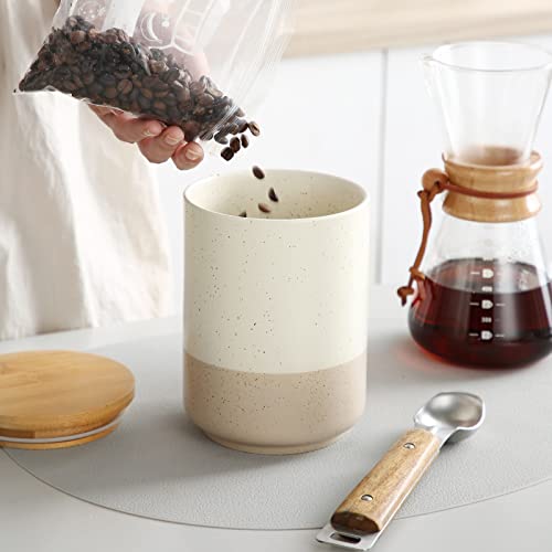 Sabine Ceramic Canister with Airtight Wood Lid