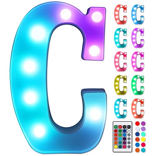 Colorful LED Letter Lights with Remote