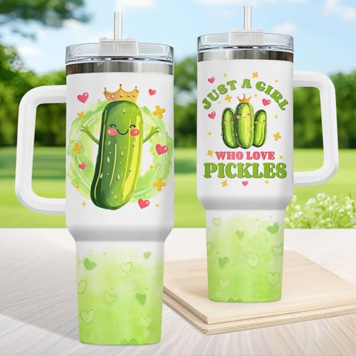 Funny Pickle Just Girl Who Loves 40 oz Tumbler with Handle