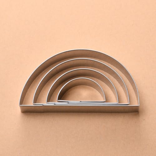 Half Circle Semicircle Cookie Cutter Set 4 Sizes 5 Inch (4 Count)