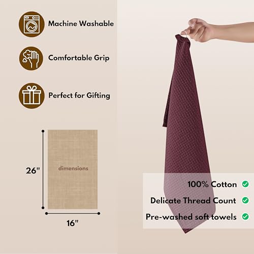 Cotton Kitchen Towel with Hanging Loop 16x26 inches (6 Count)