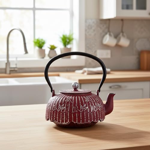 SECHUDO 40.6oz Red Tea Pot