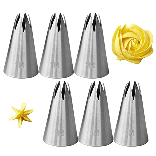 1M Open Star Piping Tip (6 Count)