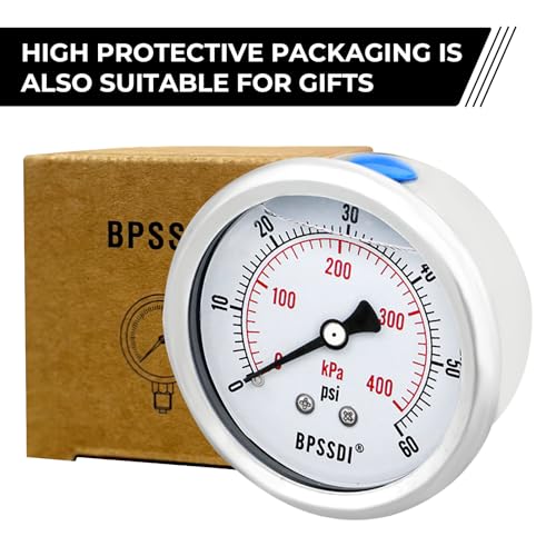 0 60 Psi Glycerin Liquid Filled Low Pressure Gauge