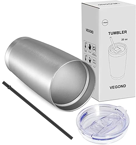 20oz Tumbler with Lid and Straw Stainless Steel Tumbler Cup Vacuum Insulated Double Wall Travel Coffee Mug Powder Coated Coffee Cup