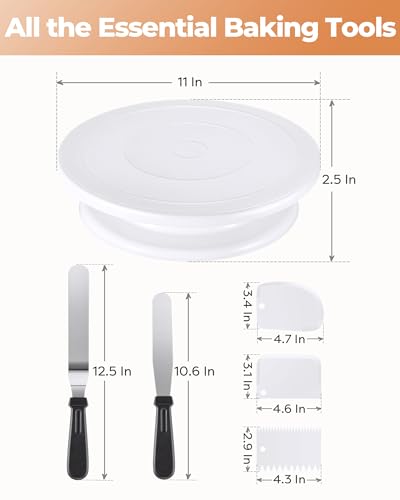 Cake Decorating Kit with Turntable Baking Supplies for Beginner Pros