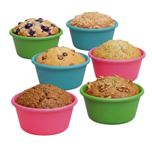 Silicone Jumbo Muffin Liners for Baking (6 Count)