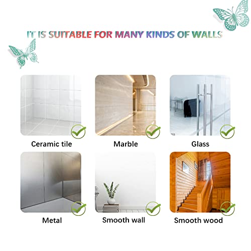 3D Butterfly Wall Decor 48 Pcs Pale Turquoise Butterfly Decoration (48 Count)