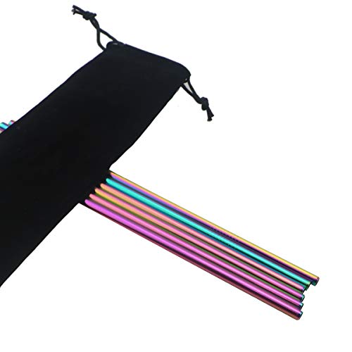 Metal Straws Stainless Steel Straws 8.5" Drinking Straws Reusable 4 Set