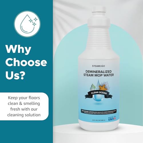 Steam & Go Demineralized Water for Steam Mop (32 Fl Oz)